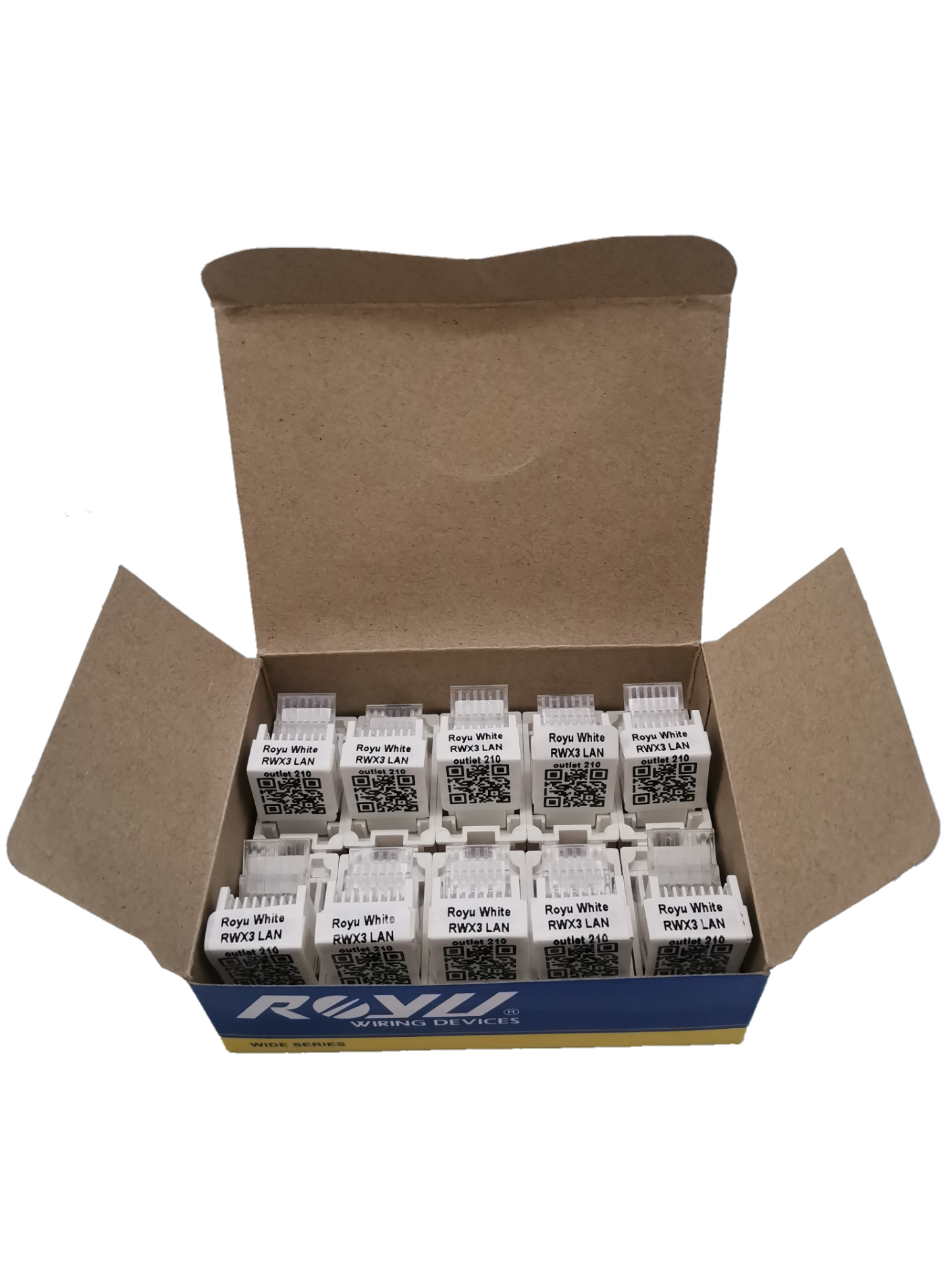 Royu Internet Outlet Data Outlet RWX3 LAN network connectors in open box for data and internet connection