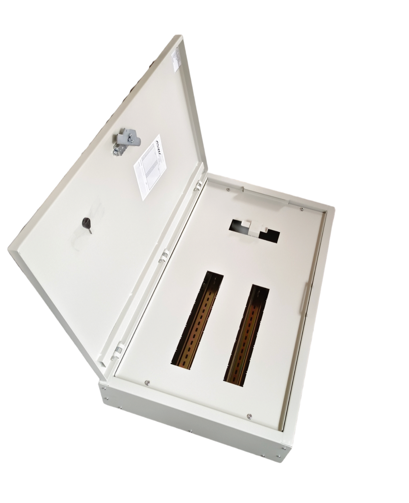 Royu electrical MTS Main Miniature with Interlock 16 Branches panel box with open lid and metal casing