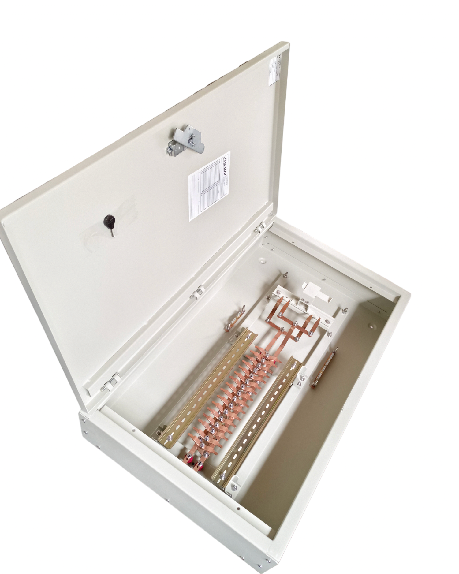 Royu MTS Main Miniature with Interlock 16 Branches electrical circuit box with open metal enclosure and interior copper wiring