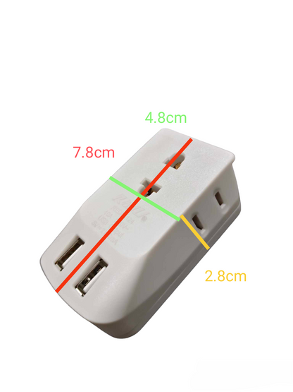 Royu Octopus Adapter with 2 USB Port white travel plug adapter with multiple socket types