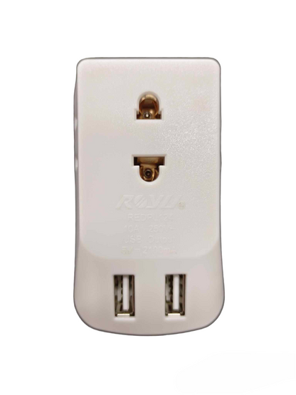 Royu Octopus Adapter with 2 USB Port white travel adapter and charger for multiple devices