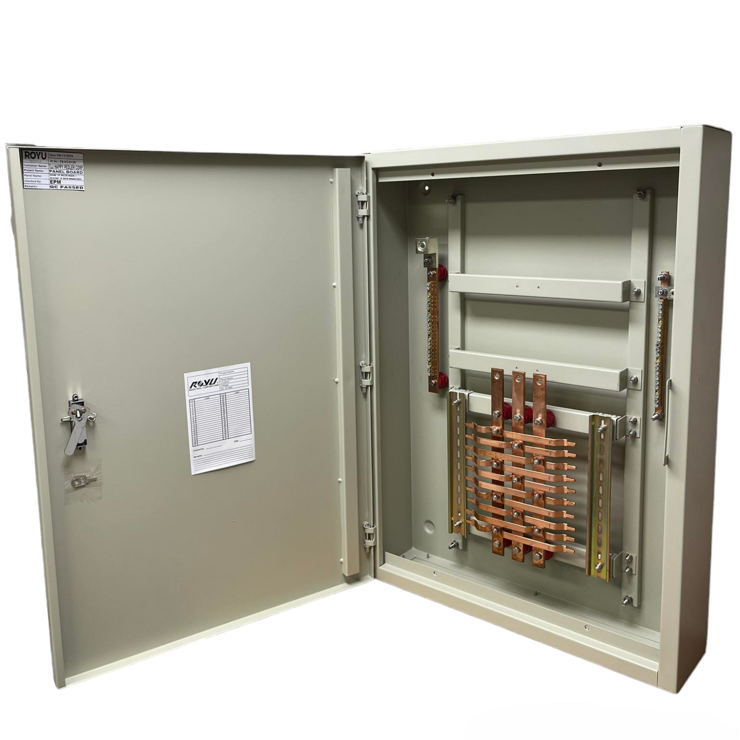 Schneider & Royu Panel Board 250A 3 Pole MCCB with metal enclosure and copper busbars interior