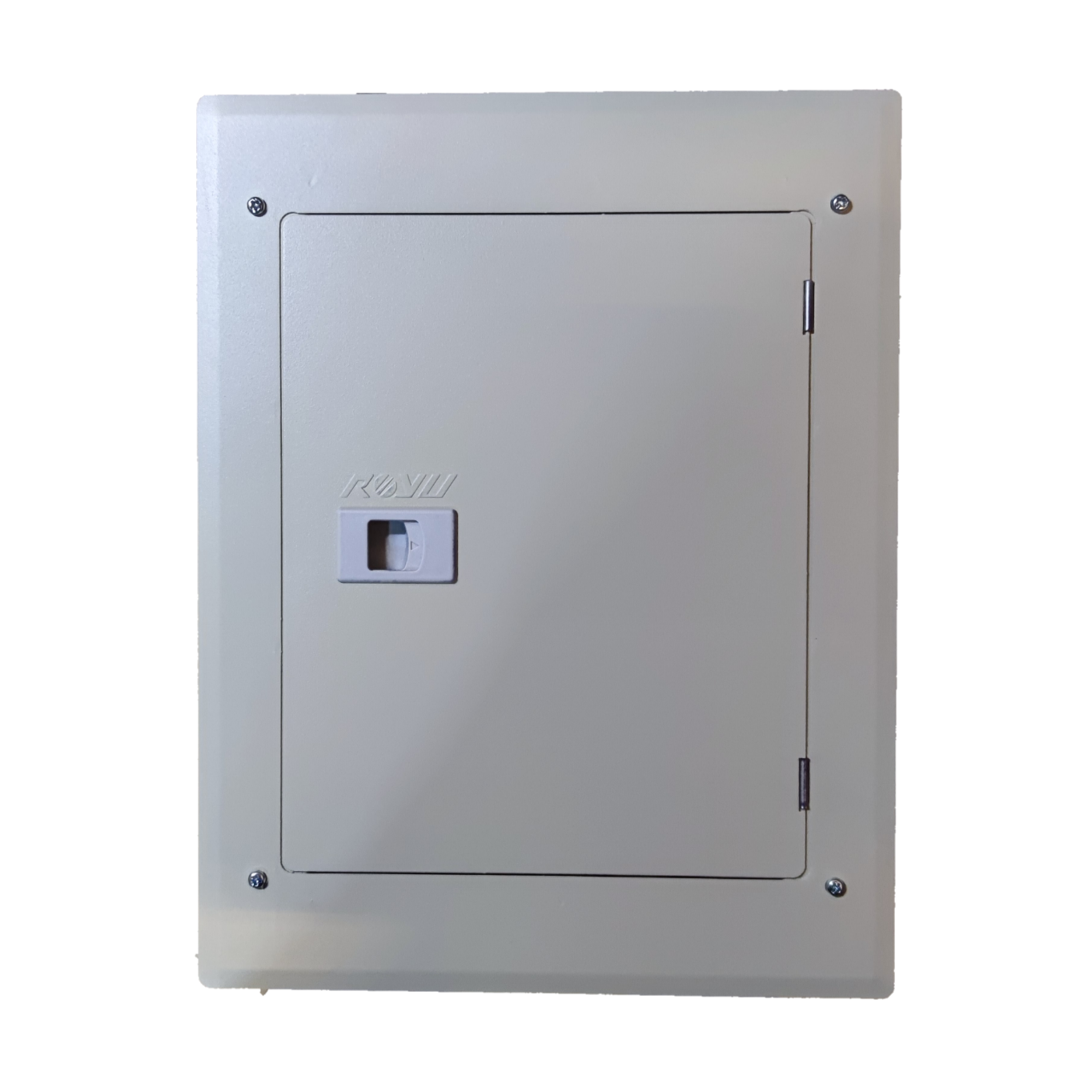 Royu Panel Board 4x4 8 Holes for 2 Pole Plug in electrical circuitry part with a closed metal door