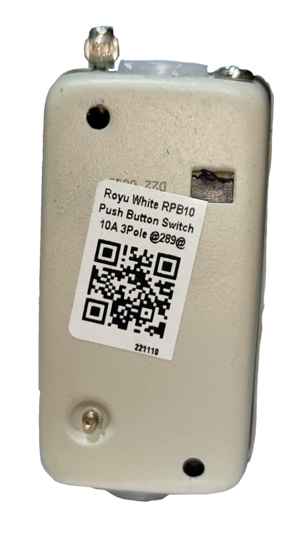 Royu Push Button Switch 10A 250V 3 Pole for power points switches and plugs