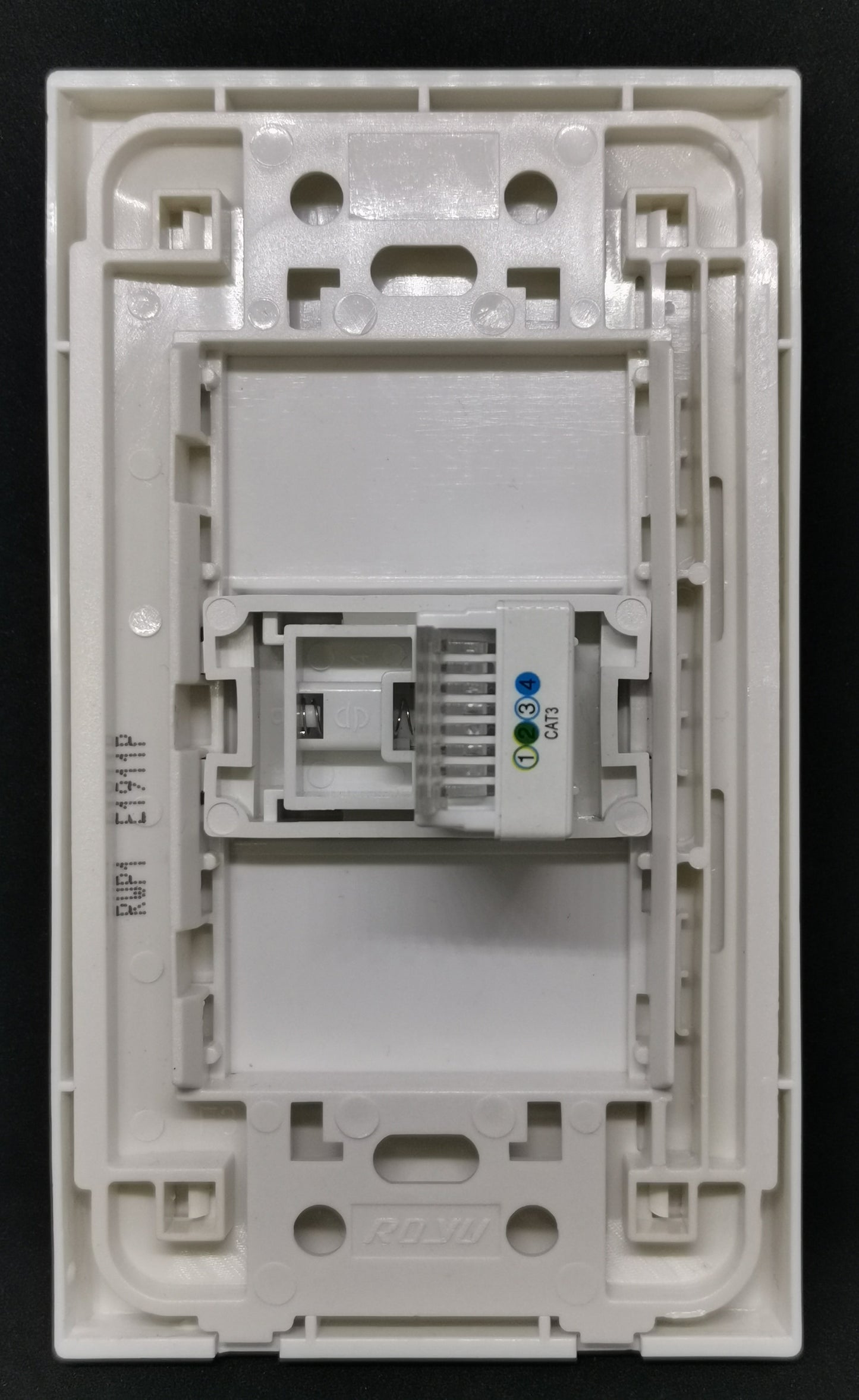 Royu 1 gang telephone outlet white plastic recessed wall plate with punch down terminal block and mounting frame