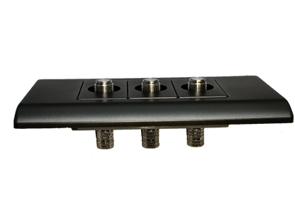 Royu 3 gang cable TV outlet matte black wall plate with three coax F connectors for TV and cable connections