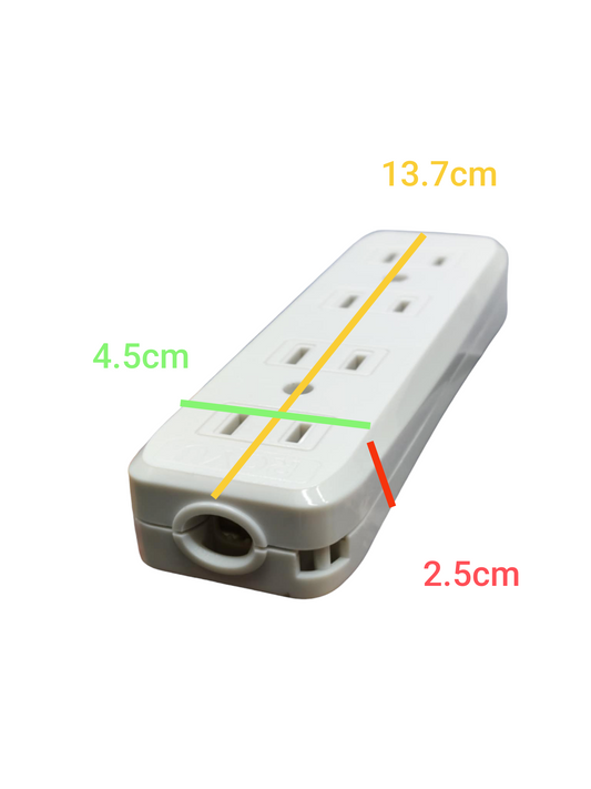 Royu 4 gang flat pin outlet compact white power adapter with four flat pin sockets and screw holes