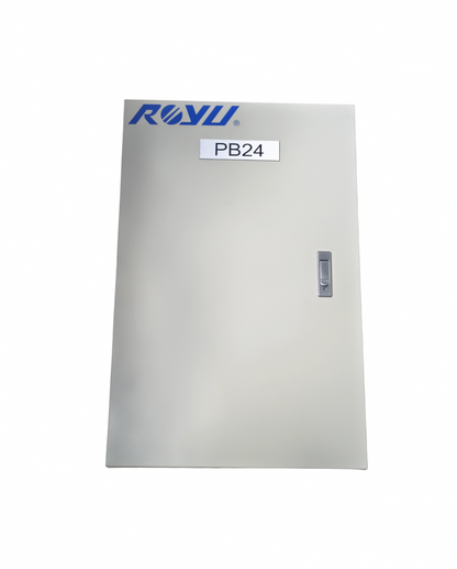 Royu MTS main panel board with interlock. PB24 metal electrical panel enclosure with latch and wall mount