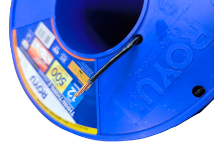 Royu Stranded Wire AWG 12 - 90 Meters on a spool with clear labeling for easy identification