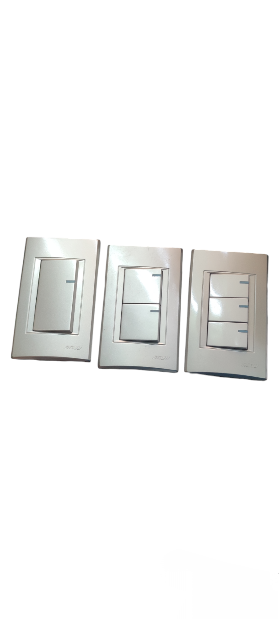 Royu Switch Flush Type 1 Way 10A 250V white electrical switches for power points and plugs