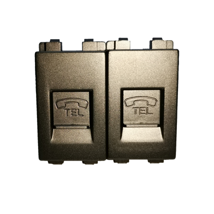 Royu Telephone Outlet Dark Gray dual port telephone wall socket for wired phone connections