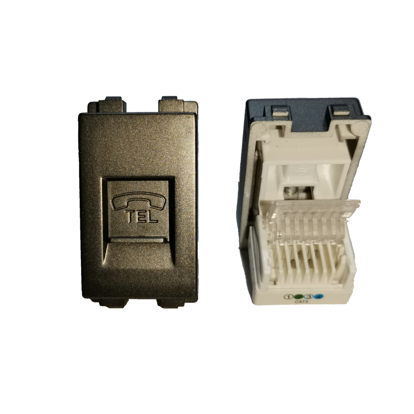 Royu Telephone Outlet Dark Gray with phone icon and RJ11 connector for telephone wiring
