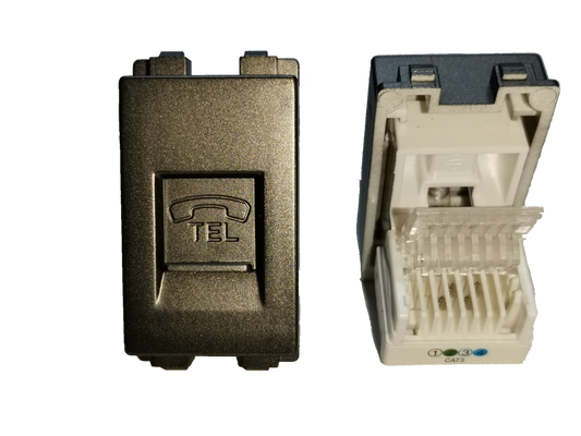Royu Telephone Outlet Dark Gray with phone icon and RJ11 connector for telephone wiring