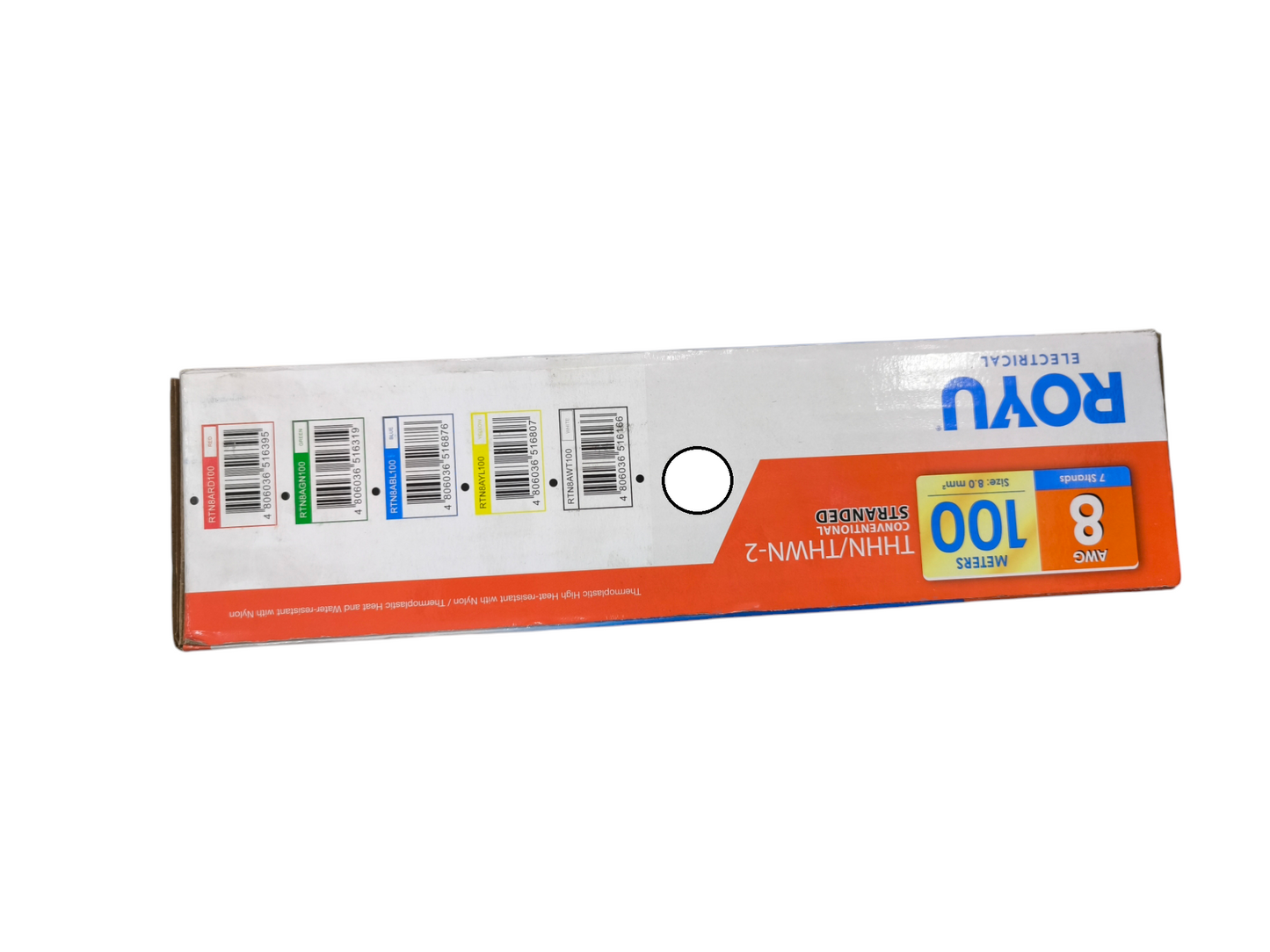 Royu THHN Wires in a 100-foot box for electrical applications with multiple color options