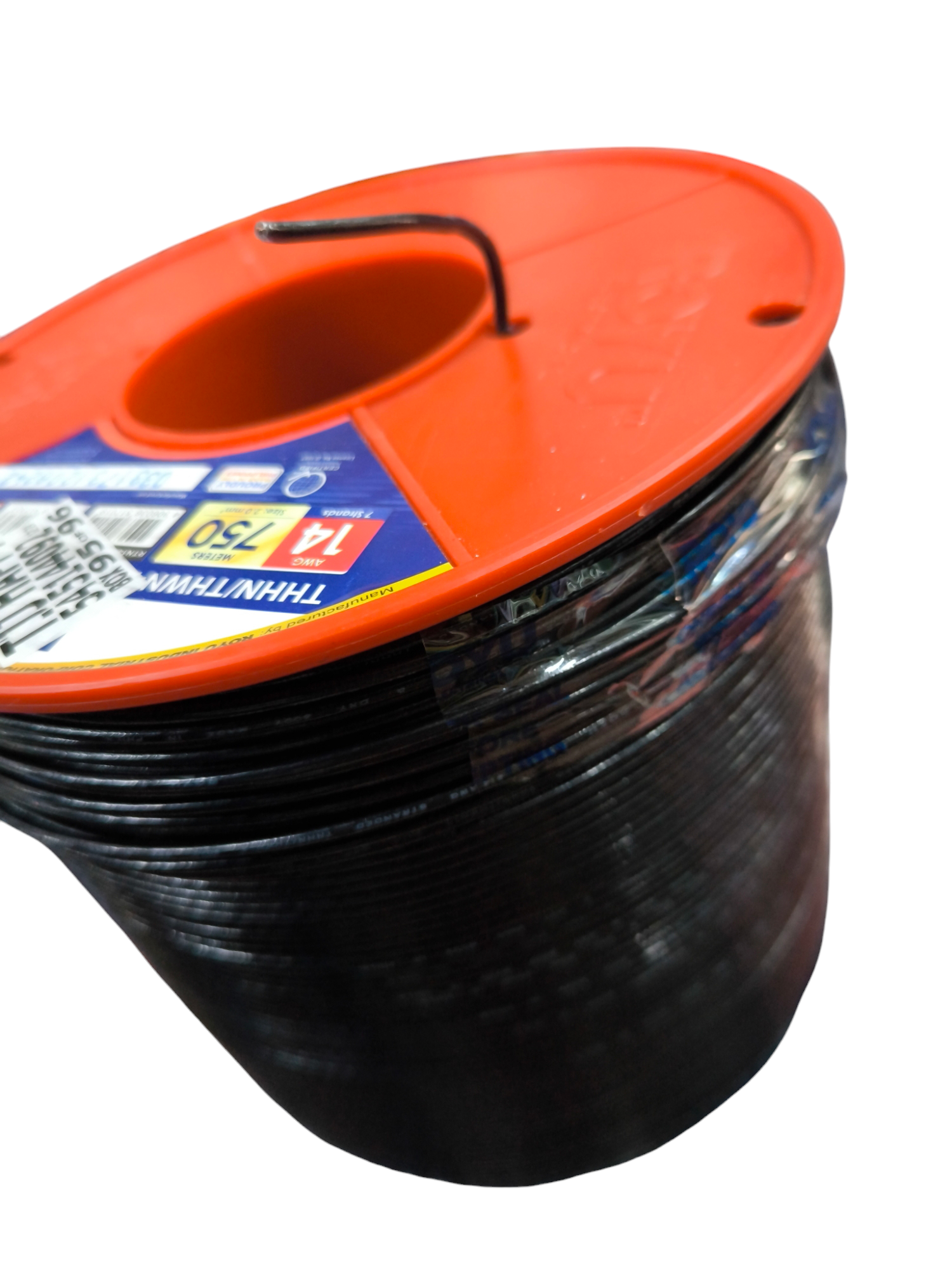 Royu THHN THWN wire black on orange spool for electrical wiring and installations