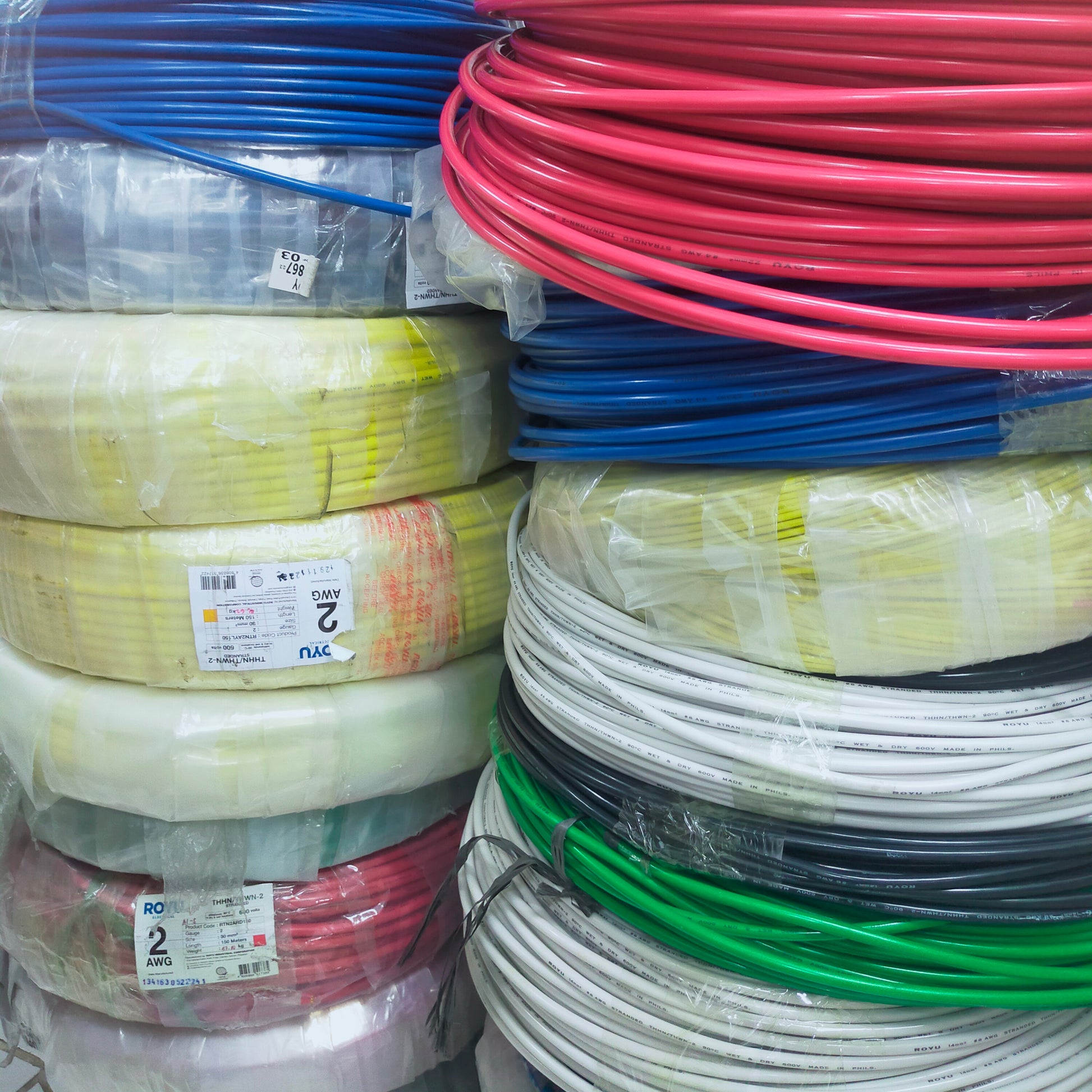 Royu THHN wire 6 AWG 40 meters available in various colors for electrical wiring projects