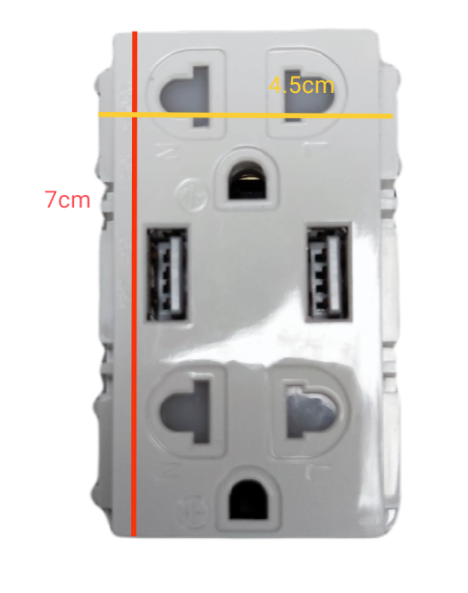Royu Universal Outlet with Plate 16A 220V white power socket with dual USB ports
