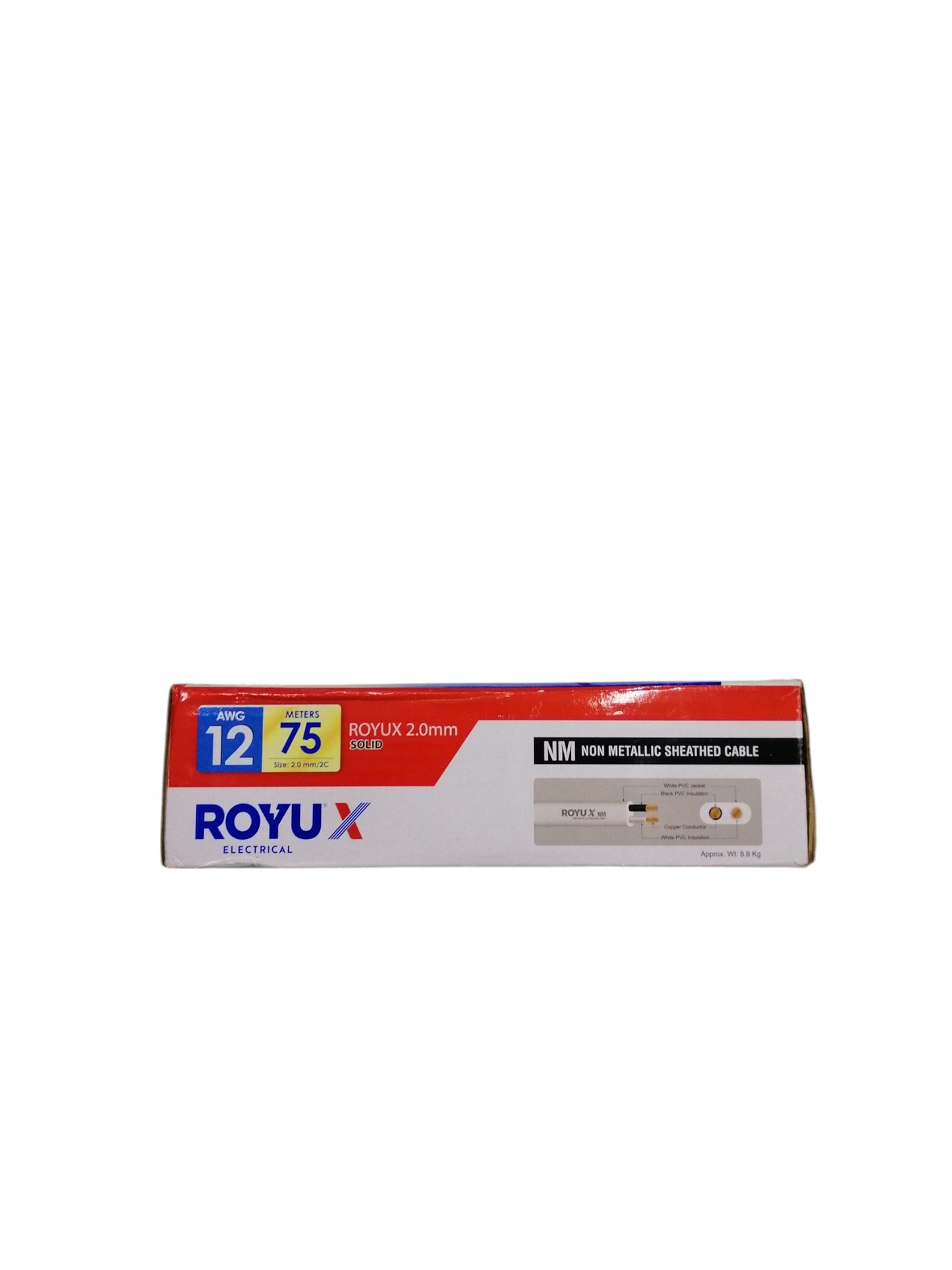 Royu AWG 12 2C duplex solid wire in packaging designed for electrical applications