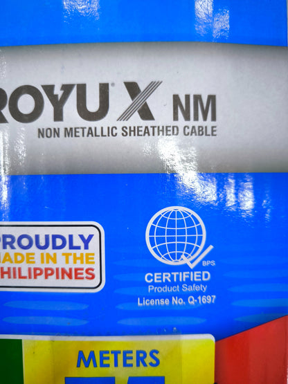 Royu Romex Cable AWG 10 Solid Wire with Non-Metallic Sheathing for Electrical Projects