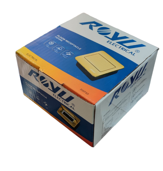 Royu Floor Outlet Fixture Gold For Wide Series power point switch box in packaging