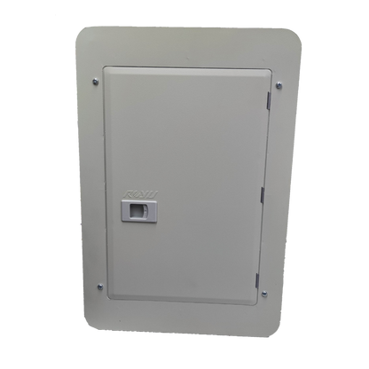 Royu Panel Board 5x5 10 Holes for 2 Pole Plug in white electrical circuit panel with latch door
