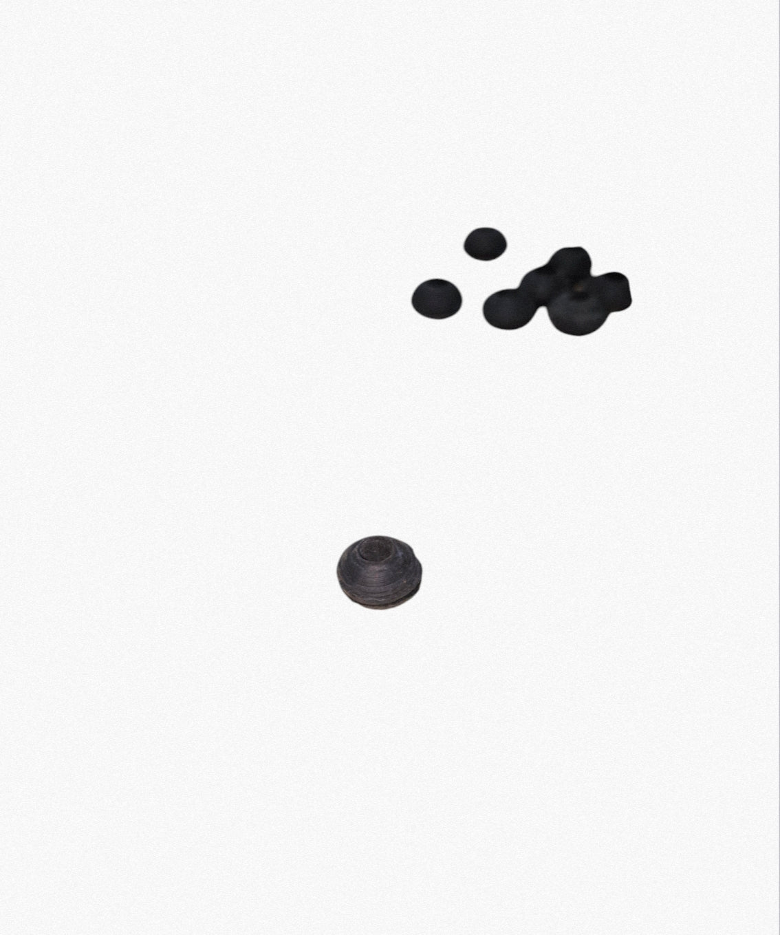 Black Rubber Gromet 1.5CM cable management pieces from China on white background