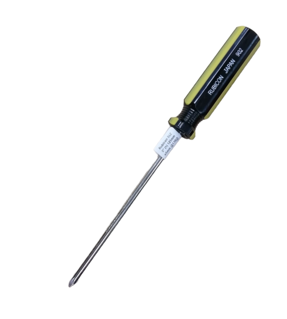 5 inch Philips screwdriver Rubicon with black and yellow handle and metal shaft for precise screwdriving