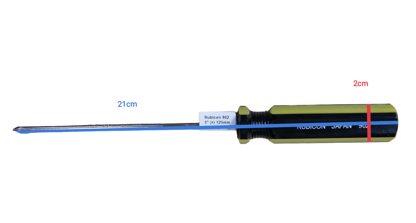 5 inch Philips screwdriver Rubicon with black and yellow handle and long metal shaft