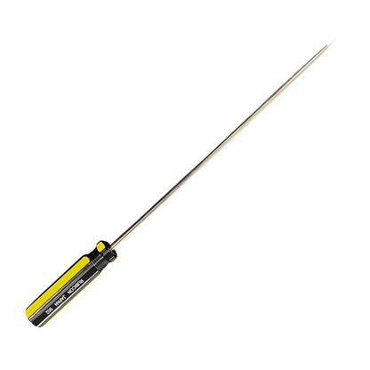 Rubicon 8 Inch Flat Head Screw Driver 902 with yellow and black handle and long metal shaft