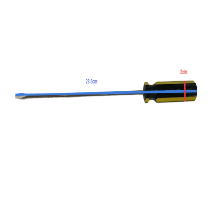 Rubicon 8 Inch Flat Head Screw Driver 902 with measured dimensions on black background