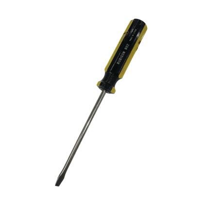 Rubicon Flat Head Screw Driver 902 100mm with black and yellow handle and steel shaft