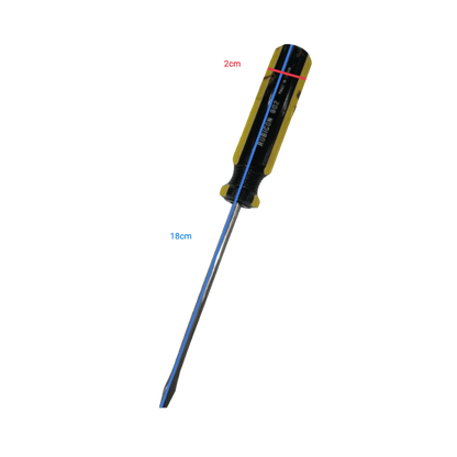 Rubicon Flat Head Screw Driver 902 100mm with yellow and black handle and metal shaft