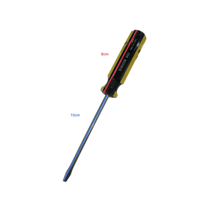 Rubicon Flat Head Screw Driver 902 100mm with black and yellow handle and metal shaft