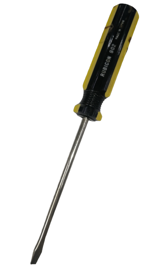 Rubicon Flat Head Screw Driver 902 100mm with black and yellow handle for hand tool use