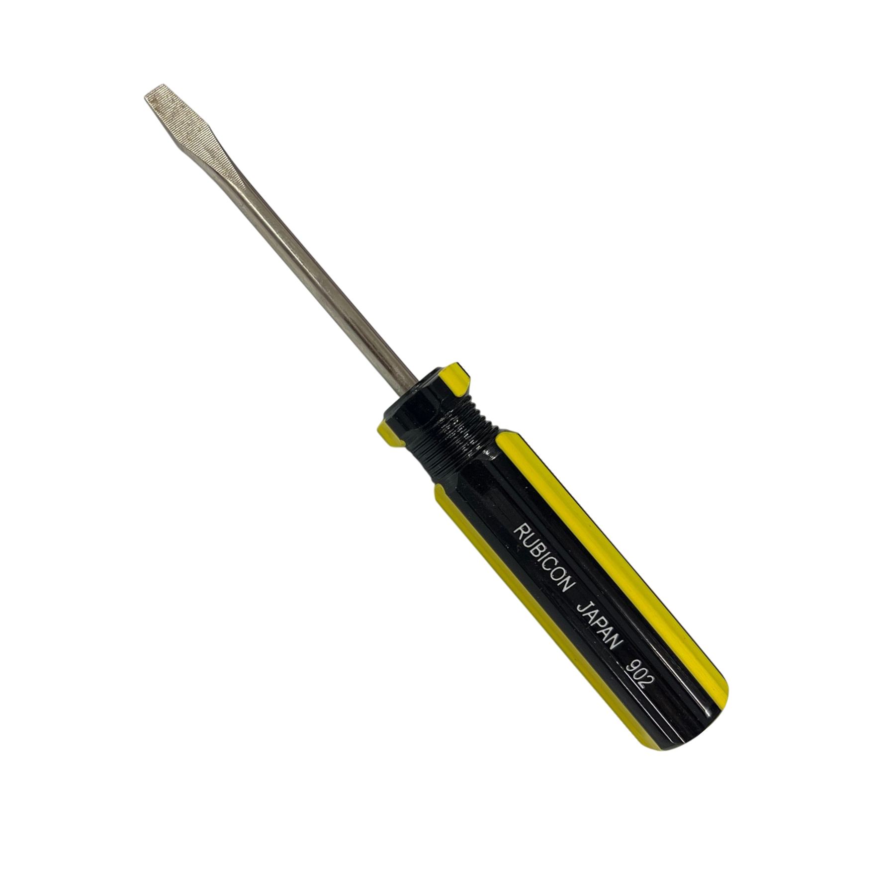 Rubicon Flat Head Screw Driver 902 75mm with yellow and black ergonomic handle