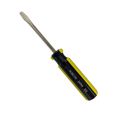 Rubicon Flat Head Screw Driver 902 75mm with yellow and black ergonomic handle