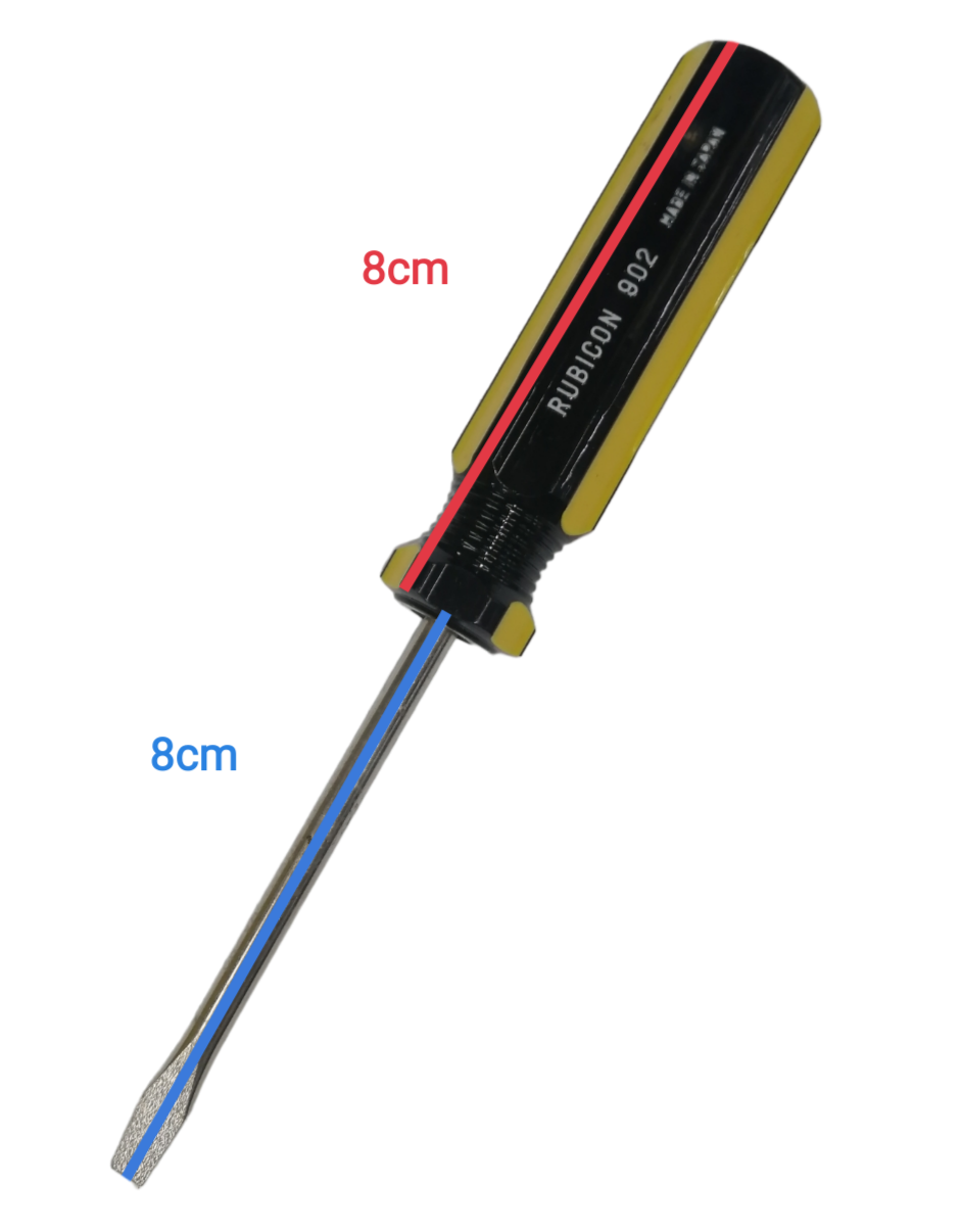 Rubicon Flat Head Screw Driver 902 75mm with black and yellow handle and metal blade