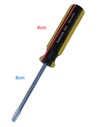 Rubicon Flat Head Screw Driver 902 75mm with black and yellow handle and metal blade