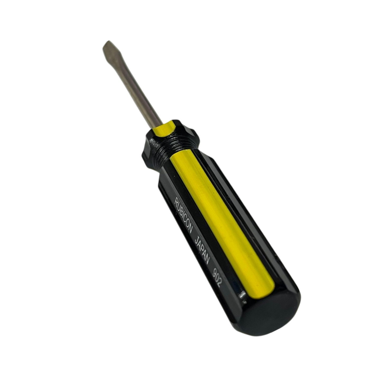 Rubicon Flat Head Screw Driver 902 75mm with yellow and black handle for precision tasks