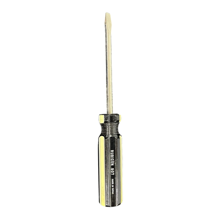 Rubicon Flat Head Screw Driver 907 100mm with black and yellow handle for precision work