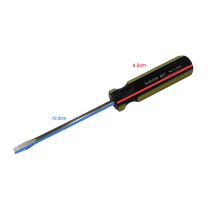 Rubicon Flat Head Screw Driver 907 100mm with black and yellow handle and steel blade