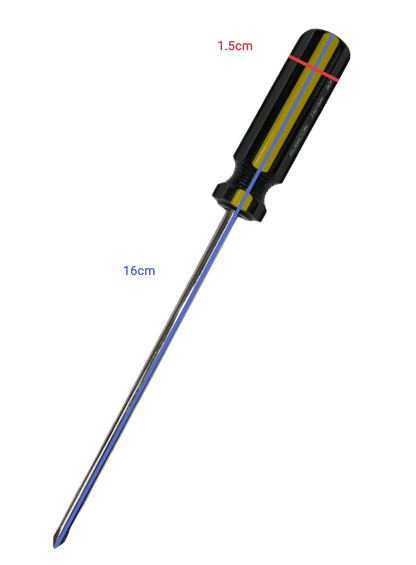 Rubicon Philip Screw Driver 901 100mm with black and yellow handle and long metal shaft