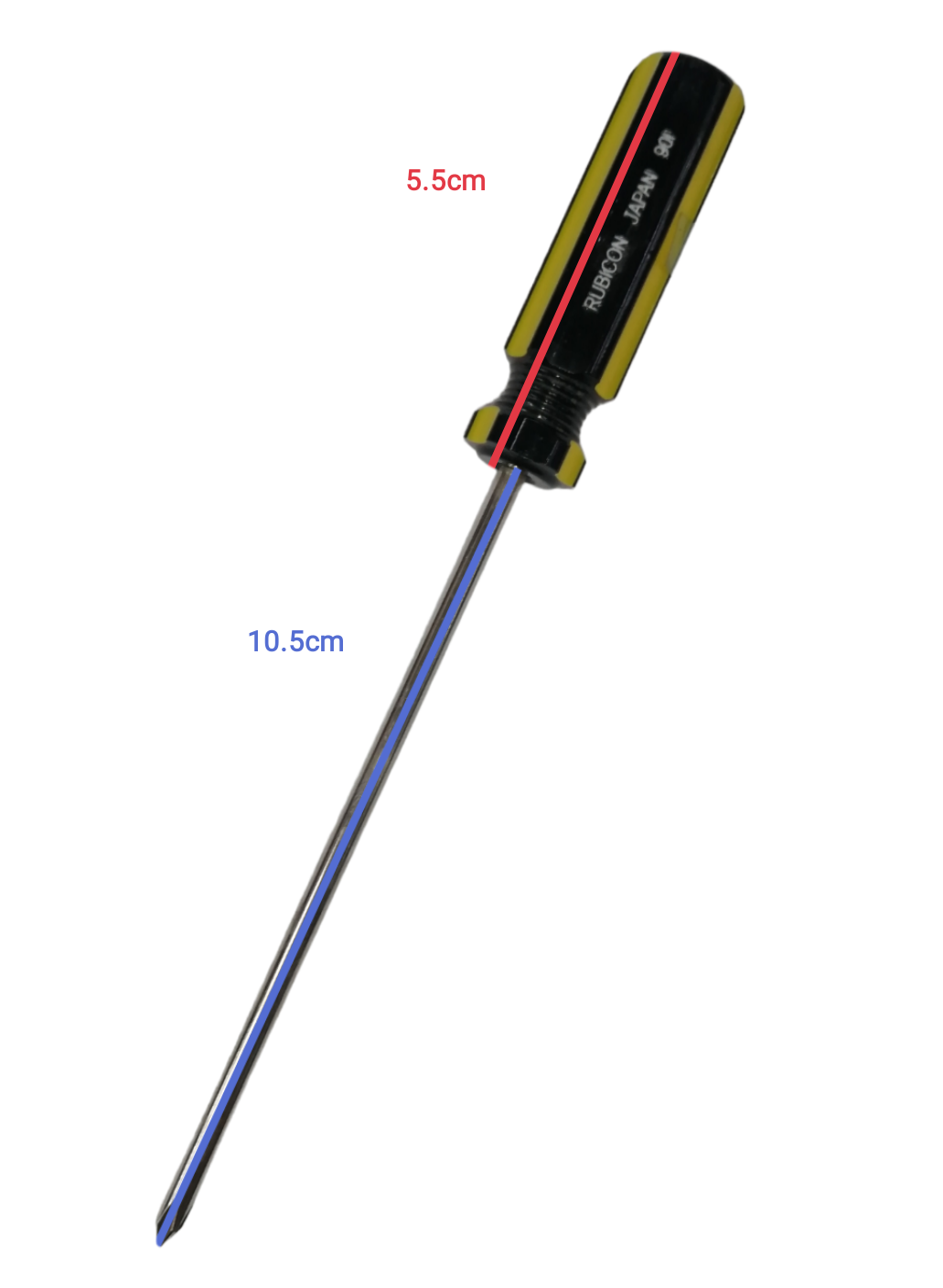 Rubicon Philip Screw Driver 901 100mm with black and yellow handle and metal shaft
