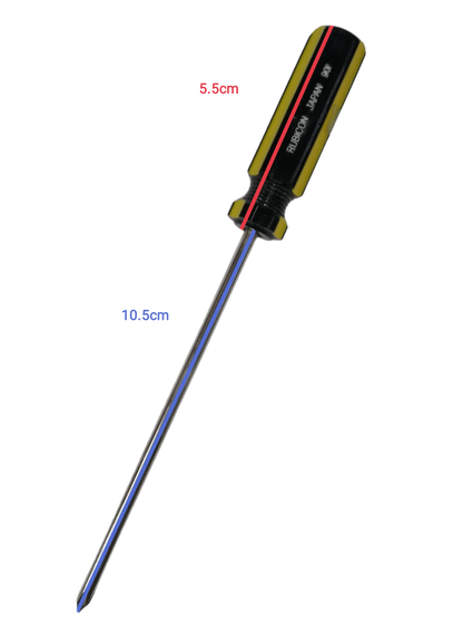 Rubicon Philip Screw Driver 901 100mm with black and yellow handle and metal shaft