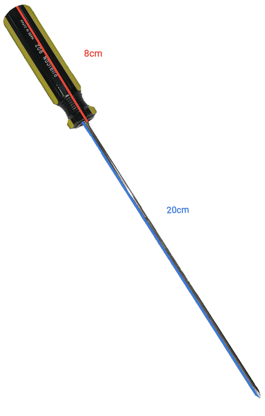 Rubicon Philip Screw Driver 902 200mm-5mm with black and yellow ergonomic handle and long metal shaft