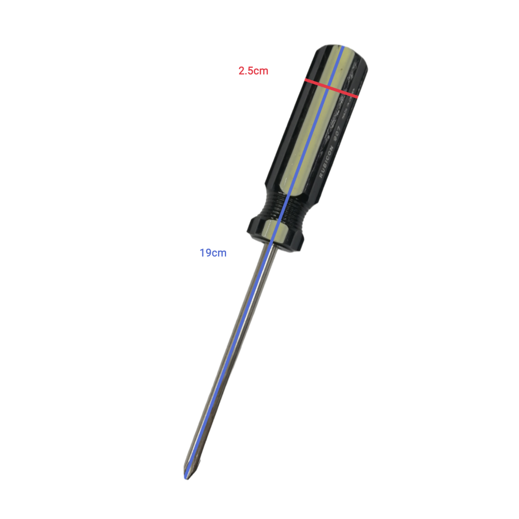 Rubicon Philip Screw Driver 907 100mm with black handle and metal shaft for precision tasks