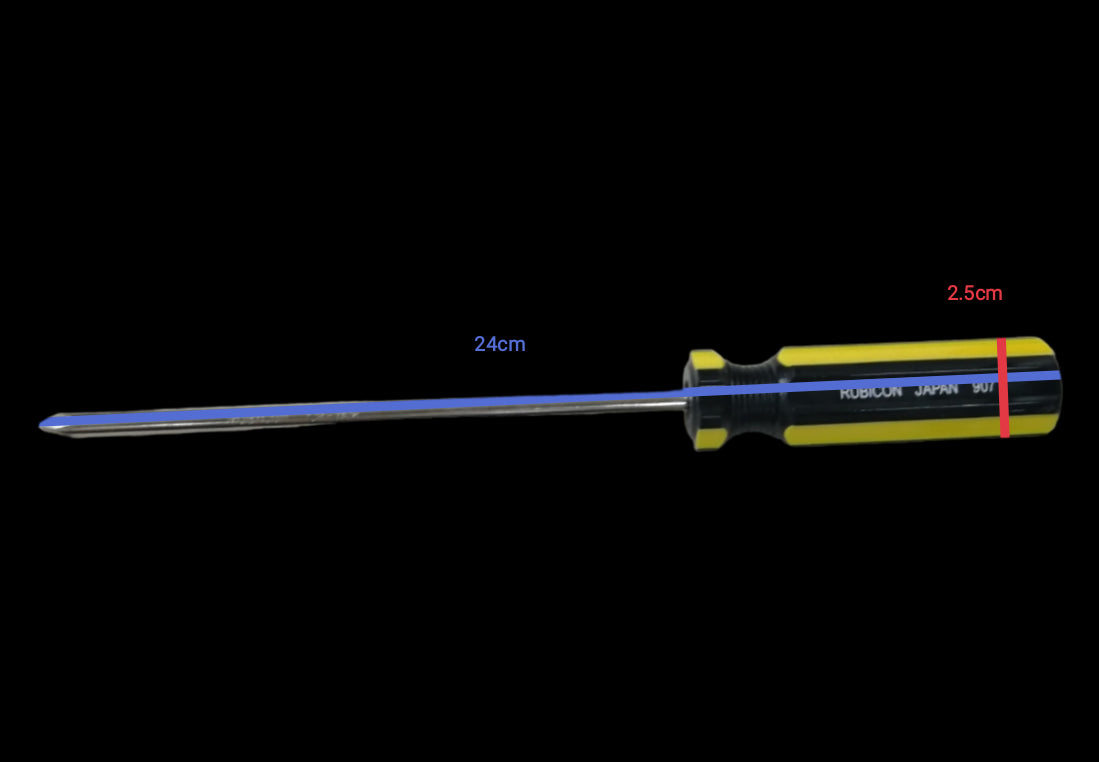 Rubicon Philip Screw Driver 907 150mm with black and yellow handle and long steel shaft