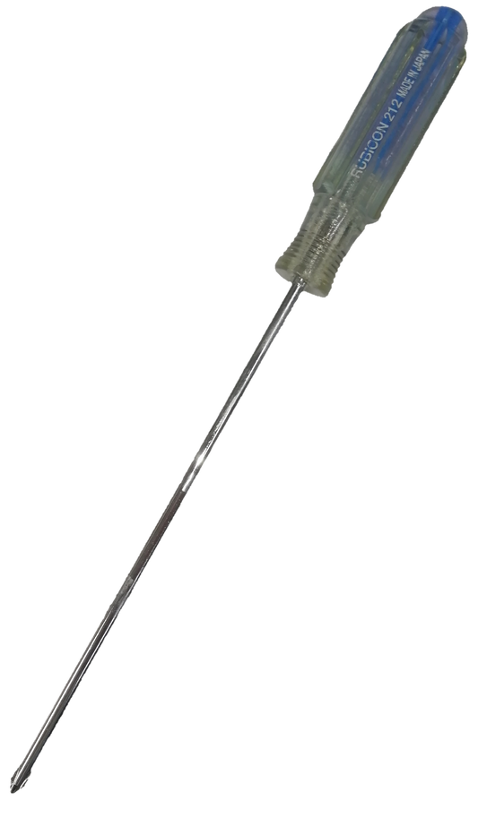 Screw Driver Made in Japan Rubicon with a clear ergonomic handle and durable metal tip