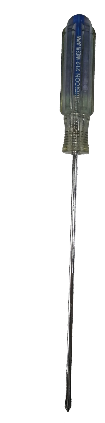 Clear handle Screw Driver Made in Japan Rubicon with a long, durable metal shaft for precision repairs