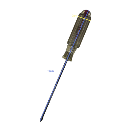 Rubicon Philip Screw Driver Rainbow 212 100mm with transparent handle and long metal shaft